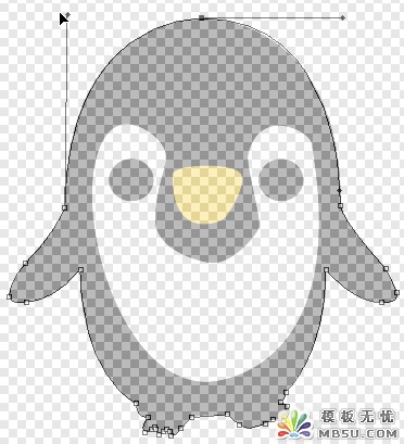 PS新手教程之PS钢笔工具的使用操作描绘出企鹅的轮廓