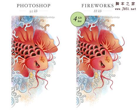 关于Fireworks 和Photoshop两者之间比较(图片优化的比较)