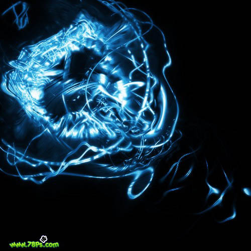 photoshop 滤镜制作漂亮的蓝色光束漩涡