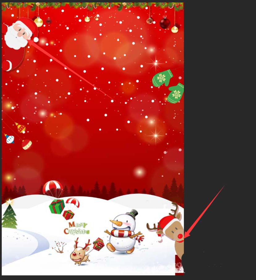  ps怎么设计红色主题的圣诞节海报?