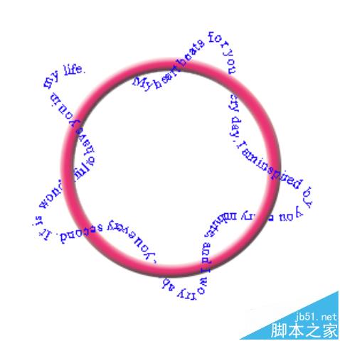 PS怎么利用路径制作围绕圆形的五角形文字?