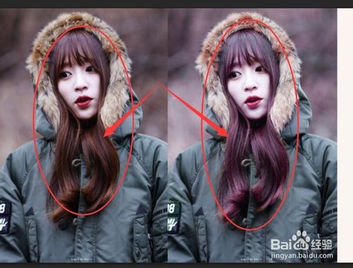 用photoshop调整图层为美女头发改变颜色教程