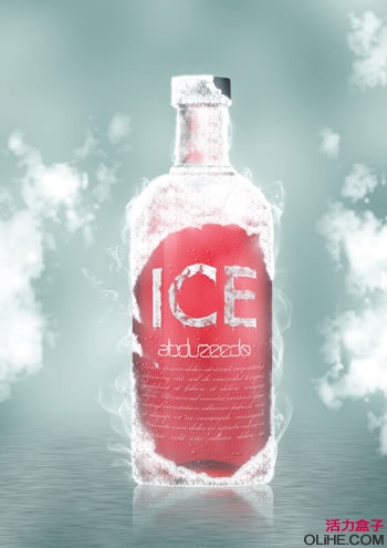 photoshop制作被霜覆盖的、冰冷效果，它来源于伏特加广告