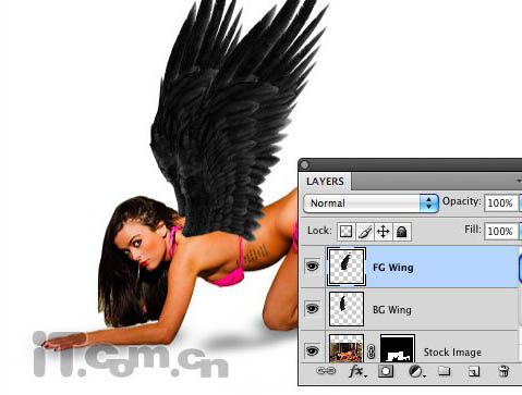 Photoshop制作超酷的黑翼天使