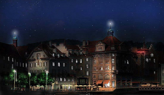 Photoshop将城市建筑照片转为夜景效果