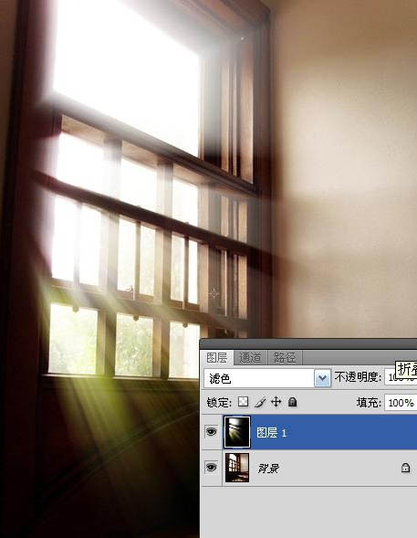 Photoshop 为窗户照片加上柔和的透射光线