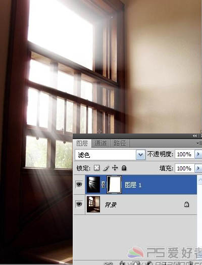 Photoshop 为窗户照片加上柔和的透射光线