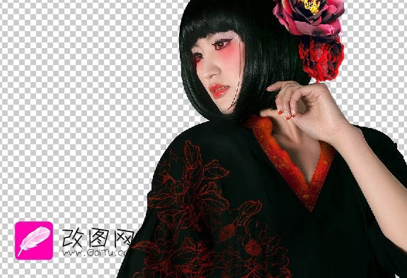 Photoshop 人物照片加上古典水墨背景