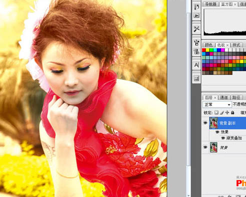 Photoshop 调出人物照片梦幻的橙色调