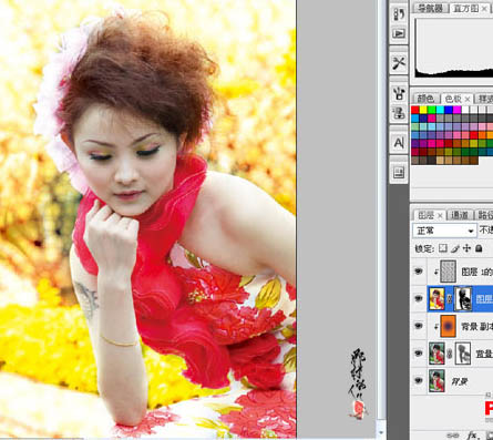 Photoshop 调出人物照片梦幻的橙色调