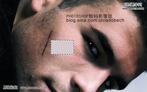 photoshop 照片整蛊之脸部缝制一个布标签