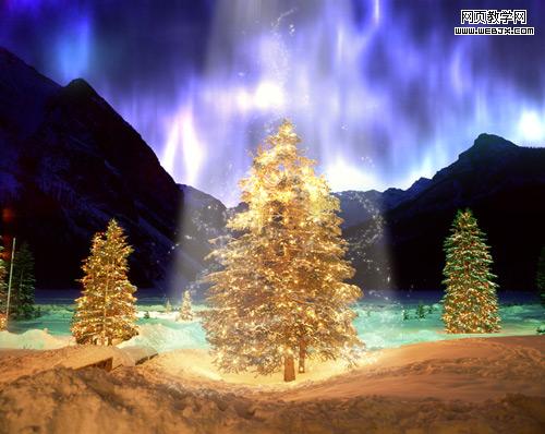 Photoshop 制作超酷光束环绕的神奇圣诞树