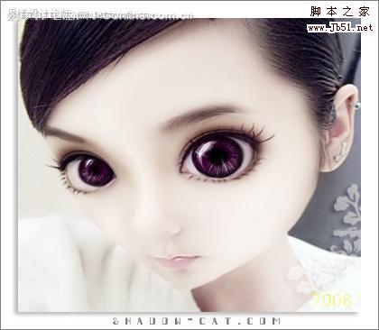 Photoshop 可爱女孩转成大眼的芭比娃娃
