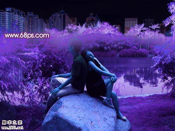 Photoshop 梦幻的紫色爱情世界