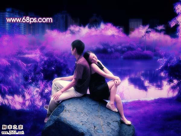 Photoshop 梦幻的紫色爱情世界