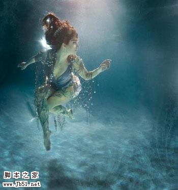 Photoshop 艳丽梦幻的水下人物照片