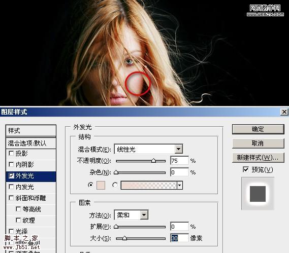 Photoshop 钢笔 图层样式制作光特效照片