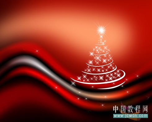 Photoshop 打造浪漫星光闪烁圣诞树背景