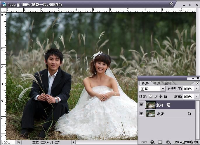 Photoshop婚纱照片处理：发灰变暖色调