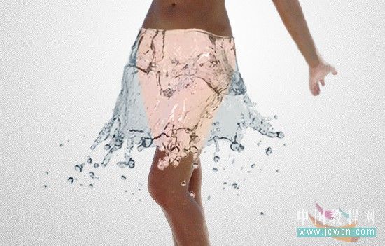 Photoshop给泳装美女穿上漂亮的水裙子