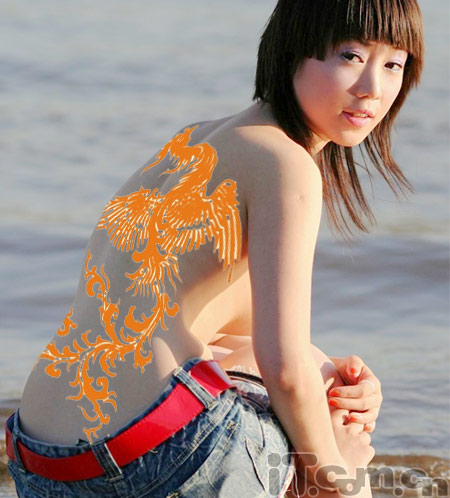 Photoshop教程:为美女添加漂亮的纹身图案_jb51.net