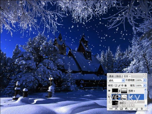 Photoshop将普通照片处理为圣诞夜景_软件云jb51.net网络整理