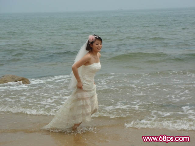 Photoshop调色教程:海景婚纱的美丽