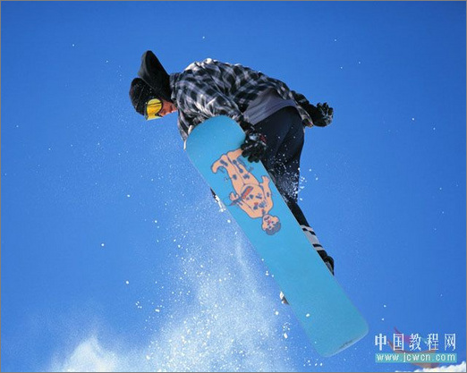 创意：Photoshop教程之飞出相片的滑雪运动员