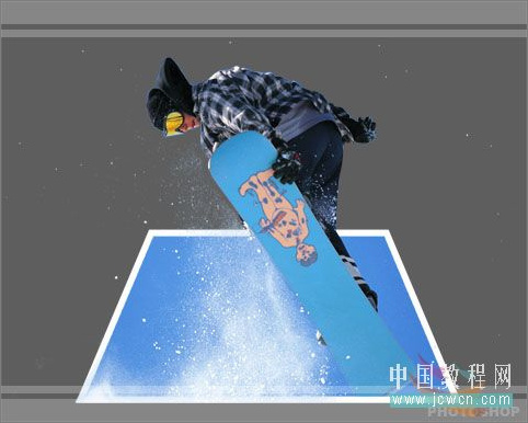 创意：PS教程之飞出相片的滑雪运动员
