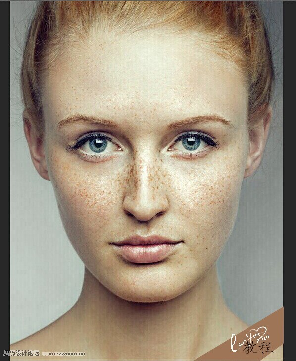 Photoshop给满脸雀斑的女孩磨皮美容
