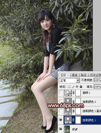 Photoshop为外景美女图片打造甜美的秋季红褐色