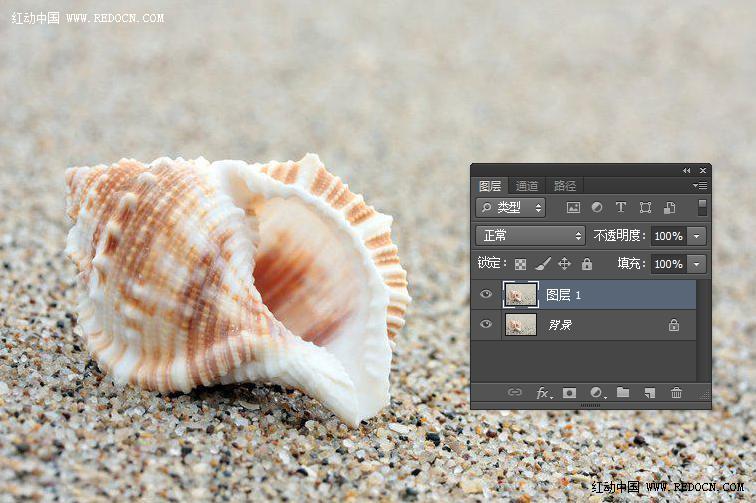 Photoshop调出诗意的沙滩贝壳