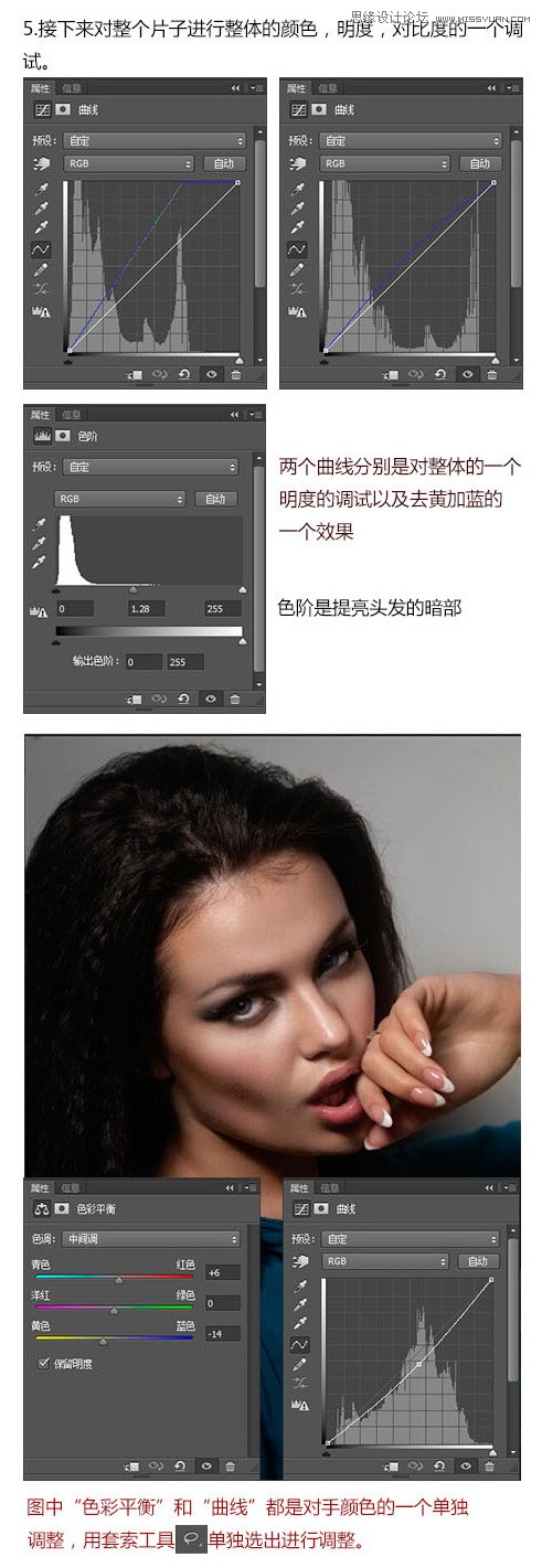 Photoshop磨皮教程:模特头像照片后期磨皮精修技巧