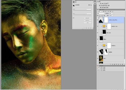 Photoshop为彩妆帅哥图片打造出古铜金属质感皮肤教程