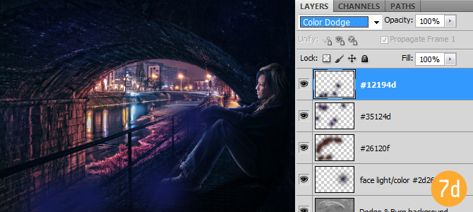 Photoshop中合成非常唯美的女孩与桥夜景图