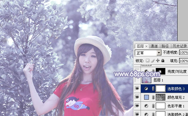 Photoshop将外景人物图片打造唯美的韩系冷色调