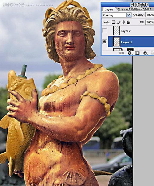 Photoshop将雕塑打造仿真人效果教程