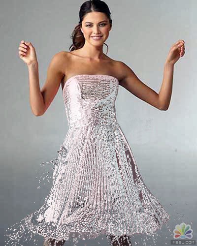 photoshop为将MM的粉色裙子制作成水裙效果