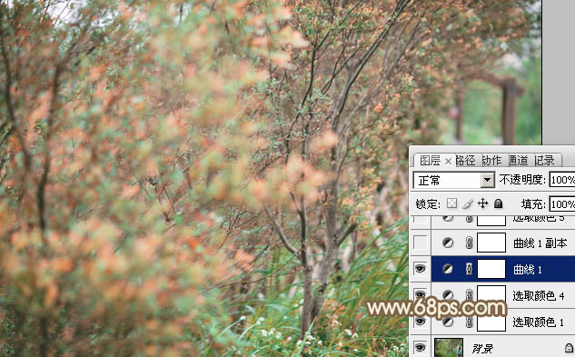 Photoshop为树丛中的美女图片调制出小清新粉红色的详细教程