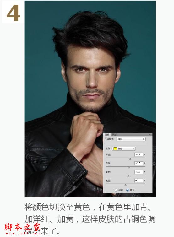 Photoshop将帅哥图片增加独具魅力的质感肤色