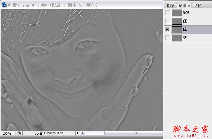 photoshop使用高低频为严重偏暗的人物图片修复美磨皮