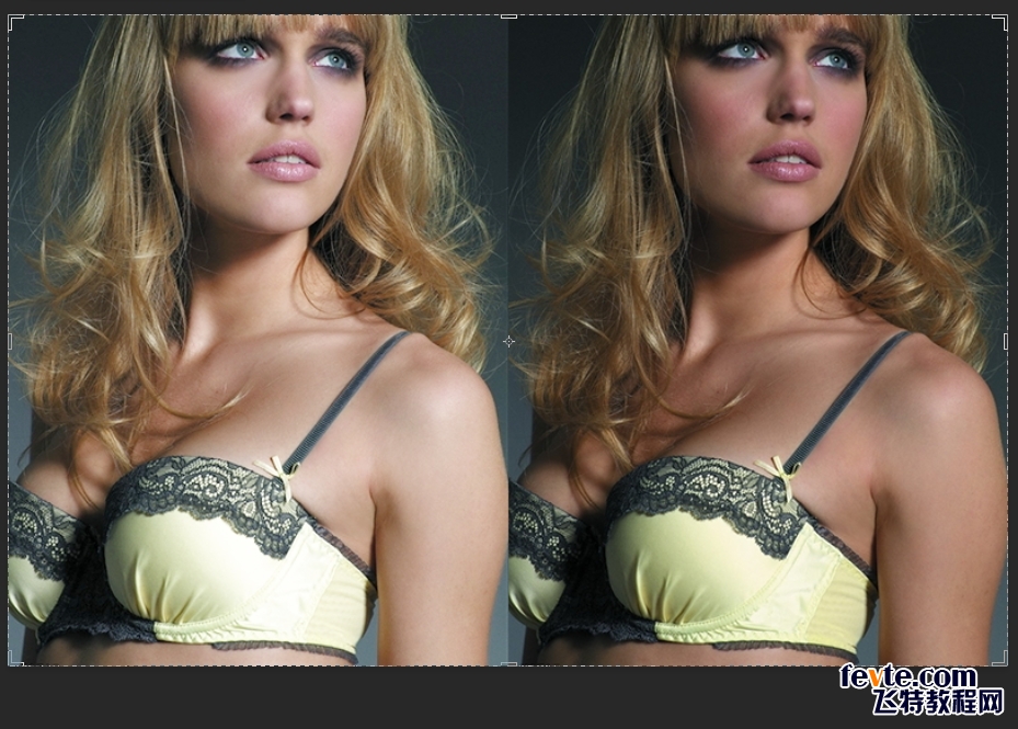 photoshop将外国内衣模特图片调制出浅中性(浅咖啡色)色调