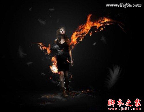 photoshop合成超炫的火焰美女壁纸