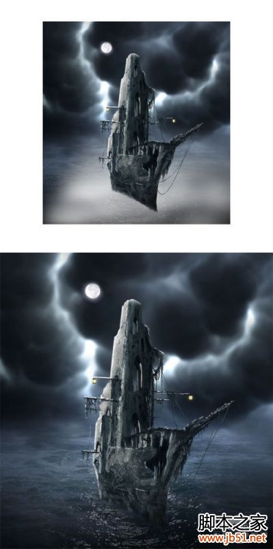 Photoshop合成死海幽灵鬼船