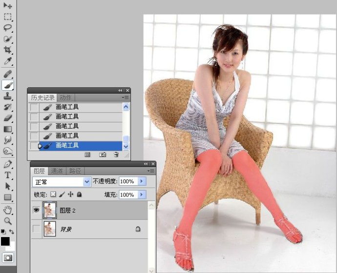 Photoshop为美女腿部拉长修饰教程