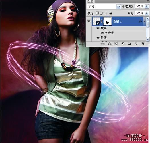 photoshop使用滤镜打造出3D炫彩光环效果
