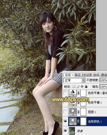 Photoshop为树林美女加上柔和的古典褐色调效果教程