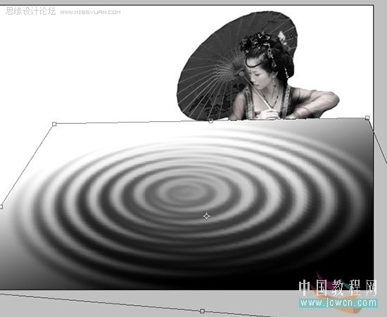Photoshop CS3将古装MM打造成水墨画风格效果