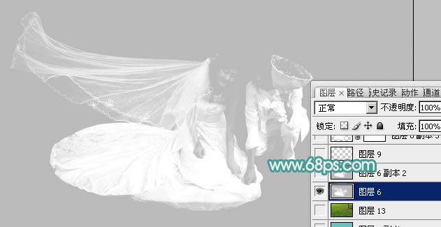 photoshop利用通道及抽出滤镜抠出飘逸的半透明婚纱