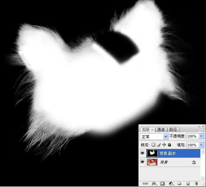ps利用通道混合器及画笔抠出毛发较多的宠物狗